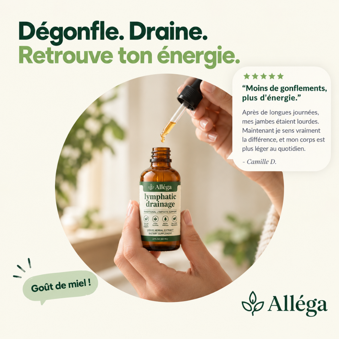 Bienfaits des gouttes de drainage lymphatique Alléga pour des jambes légères
